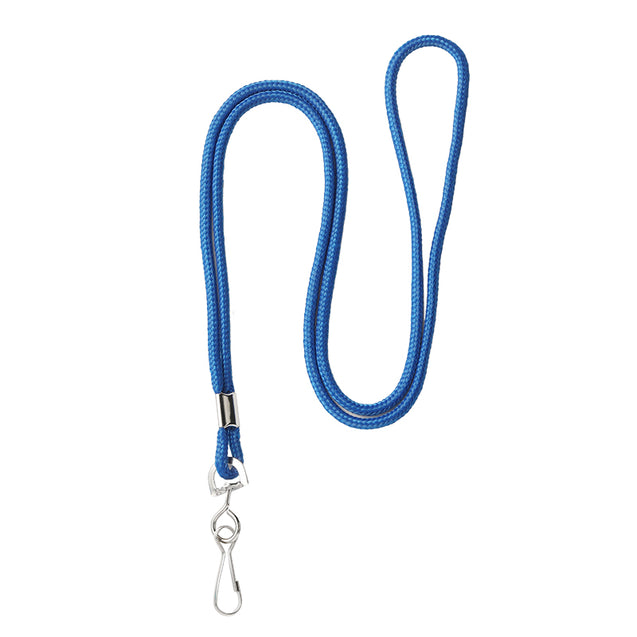 2135-3001 Standard Lanyard, Round Braid Lanyard 1/8" (3mm), Round Braided Polypropylene Lanyard, Non-Breakaway, Swivel Hook, Solid Material Color - 100/pack