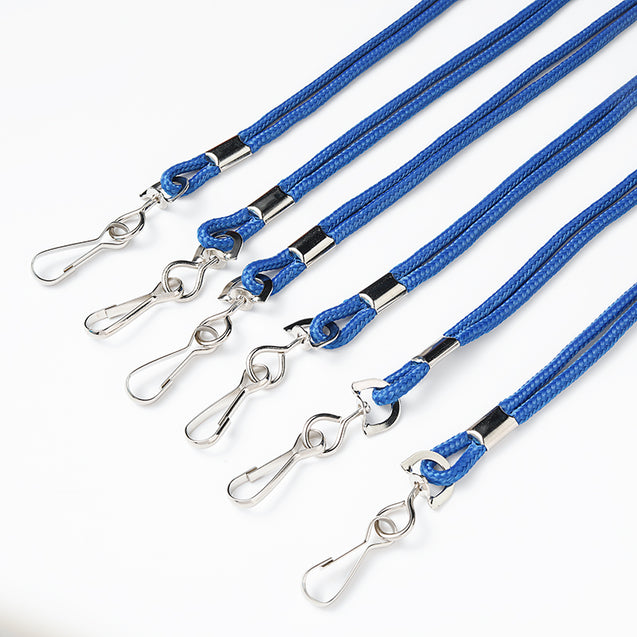 2135-3001 Standard Lanyard, Round Braid Lanyard 1/8" (3mm), Round Braided Polypropylene Lanyard, Non-Breakaway, Swivel Hook, Solid Material Color - 100/pack