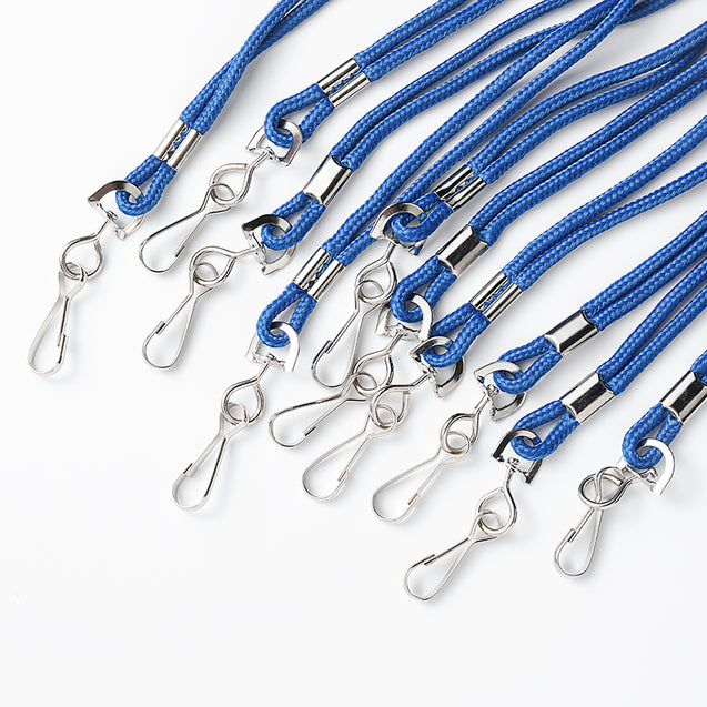 2135-3001 Standard Lanyard, Round Braid Lanyard 1/8" (3mm), Round Braided Polypropylene Lanyard, Non-Breakaway, Swivel Hook, Solid Material Color - 100/pack