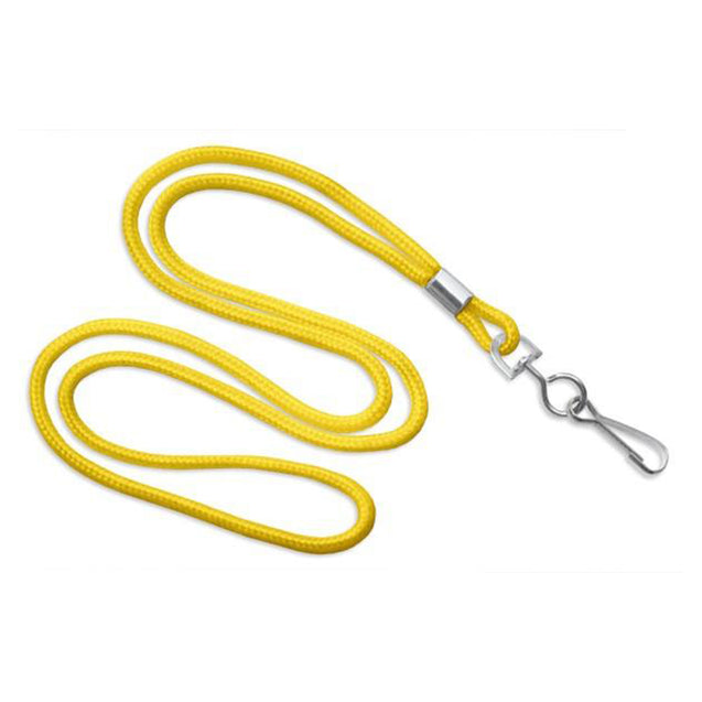 2135-3001 Standard Lanyard, Round Braid Lanyard 1/8" (3mm), Round Braided Polypropylene Lanyard, Non-Breakaway, Swivel Hook, Solid Material Color - 100/pack