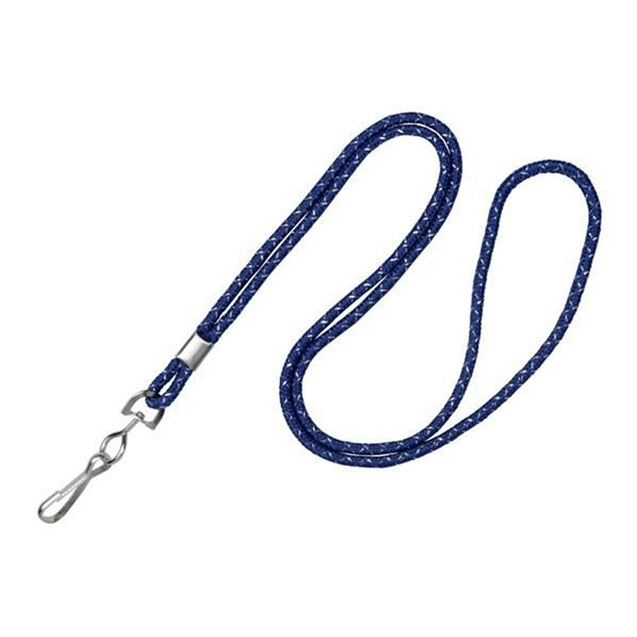 2135-3021 Standard Lanyard, Round Braid Lanyard 1/8" (3mm), Round Braided Polypropylene Lanyard, Non-Breakaway, Swivel Hook, Metallic Material Color - 100/pack