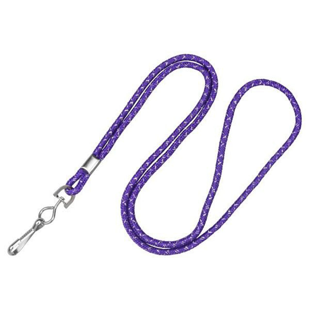 2135-3021 Standard Lanyard, Round Braid Lanyard 1/8" (3mm), Round Braided Polypropylene Lanyard, Non-Breakaway, Swivel Hook, Metallic Material Color - 100/pack