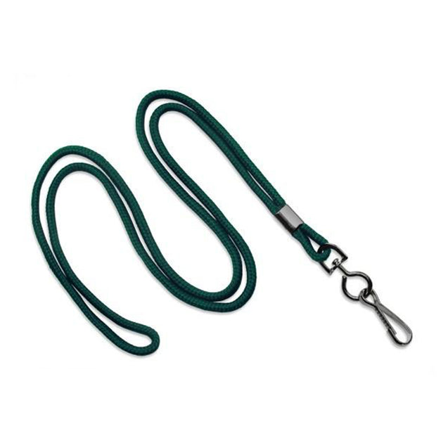 2135-3071 Standard Lanyard, Round Braid Lanyard 1/8" (3 mm), Non-Breakaway, Black Ox Swivel Hook, 1/8" (3 mm) Round x 36" (900mm) long - 100/pack