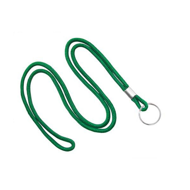 2135-3101 Standard Lanyard, Round Braid Lanyard 1/8" (3mm), Round Braided Polypropylene Lanyard, Non-Breakaway, Split Ring, Solid Material Color - 100/pack