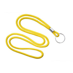 2135-3101 Standard Lanyard, Round Braid Lanyard 1/8" (3mm), Round Braided Polypropylene Lanyard, Non-Breakaway, Split Ring, Solid Material Color - 100/pack