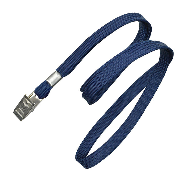 2135-3551 Standard Lanyard, Flat Braid Lanyard 3/8" (10mm), Flat Tubular Polyproylene Lanyard, Non-Breakaway, NPS Bulldog Clip, Universal Slide Adapter - 100/pack