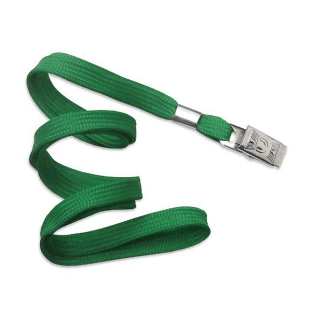2135-3551 Standard Lanyard, Flat Braid Lanyard 3/8" (10mm), Flat Tubular Polyproylene Lanyard, Non-Breakaway, NPS Bulldog Clip, Universal Slide Adapter - 100/pack