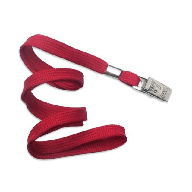 2135-3551 Standard Lanyard, Flat Braid Lanyard 3/8" (10mm), Flat Tubular Polyproylene Lanyard, Non-Breakaway, NPS Bulldog Clip, Universal Slide Adapter - 100/pack