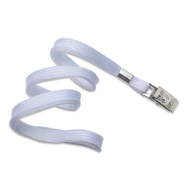 2135-3551 Standard Lanyard, Flat Braid Lanyard 3/8" (10mm), Flat Tubular Polyproylene Lanyard, Non-Breakaway, NPS Bulldog Clip, Universal Slide Adapter - 100/pack