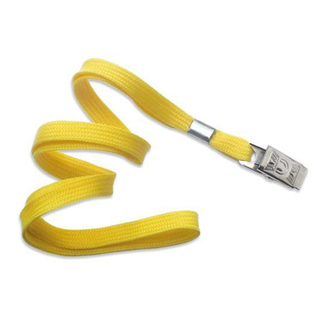2135-3551 Standard Lanyard, Flat Braid Lanyard 3/8" (10mm), Flat Tubular Polyproylene Lanyard, Non-Breakaway, NPS Bulldog Clip, Universal Slide Adapter - 100/pack