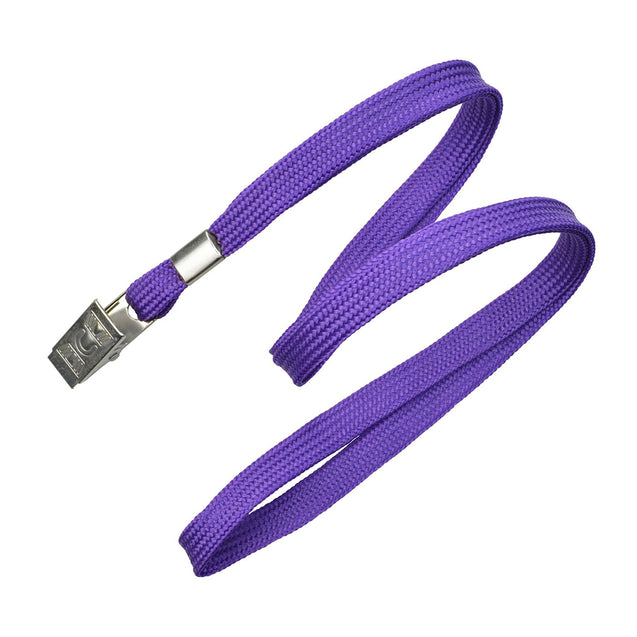 2135-3551 Standard Lanyard, Flat Braid Lanyard 3/8" (10mm), Flat Tubular Polyproylene Lanyard, Non-Breakaway, NPS Bulldog Clip, Universal Slide Adapter - 100/pack