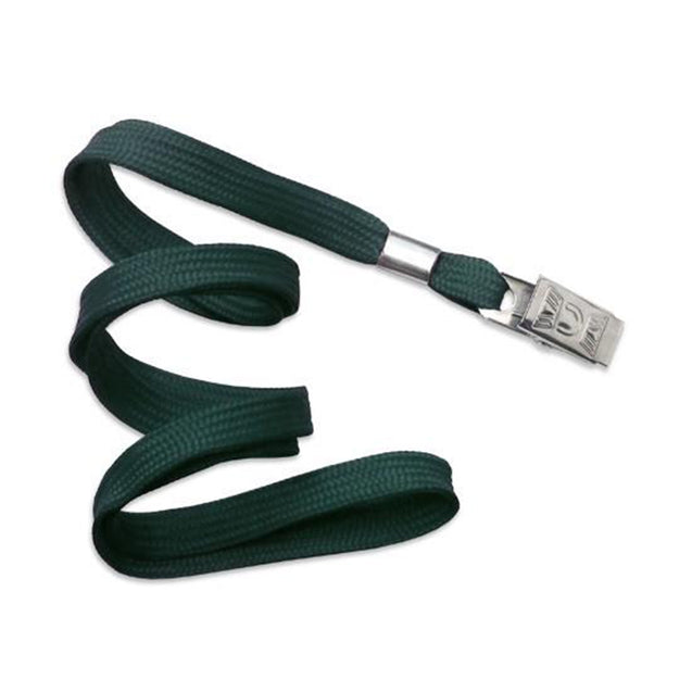 2135-3551 Standard Lanyard, Flat Braid Lanyard 3/8" (10mm), Flat Tubular Polyproylene Lanyard, Non-Breakaway, NPS Bulldog Clip, Universal Slide Adapter - 100/pack