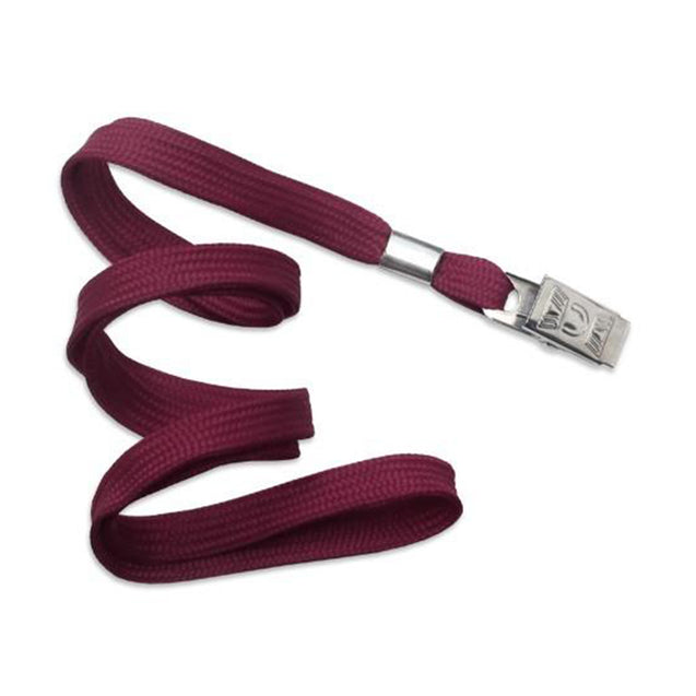 2135-3551 Standard Lanyard, Flat Braid Lanyard 3/8" (10mm), Flat Tubular Polyproylene Lanyard, Non-Breakaway, NPS Bulldog Clip, Universal Slide Adapter - 100/pack