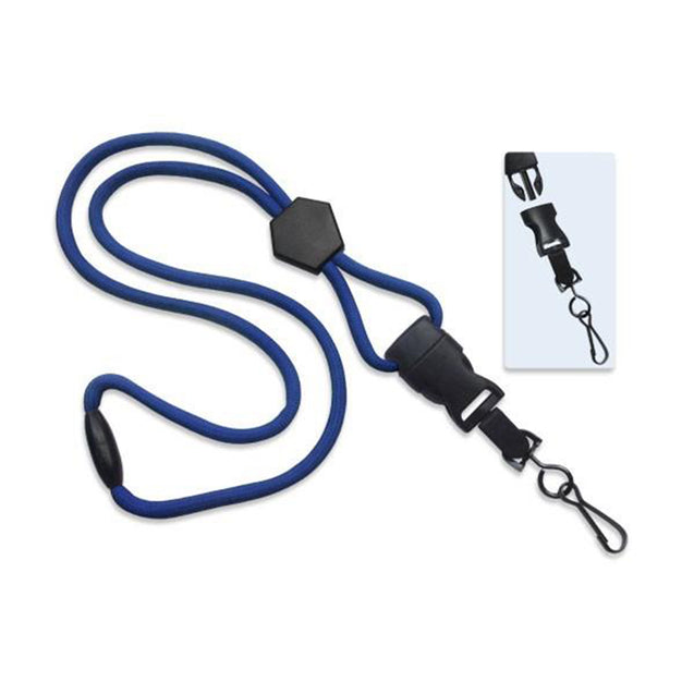 2135-4501 Standard Lanyard, Round Dtach Lanyard 1/4" (6mm), OptiBraid Polypropylene Round Lanyard, Breakaway, Dtach Swivel Hook, Diamond Slider - 100/pack