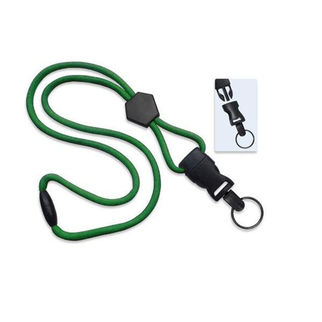 2135-4541 Standard Lanyard, Round Dtach Lanyard 1/4" (6mm), OptiBraid Polypropylene Round Lanyard, Breakaway, Dtach Split Ring, Diamond Slider - 100/pack