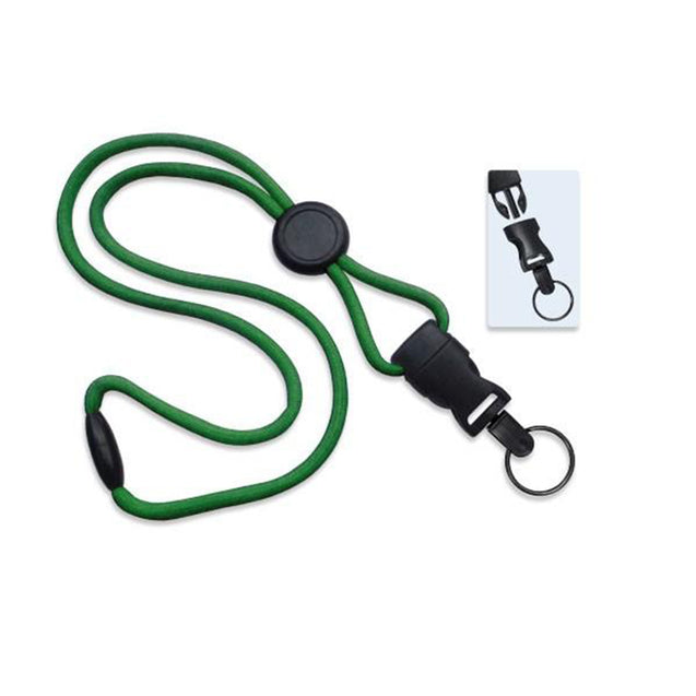 2135-4613 Standard Lanyard, Round Dtach Lanyard 1/4" (6mm), OptiBraid Polypropylene Round Lanyard, Breakaway, Dtach Split Ring, Round Slider - 100/pack