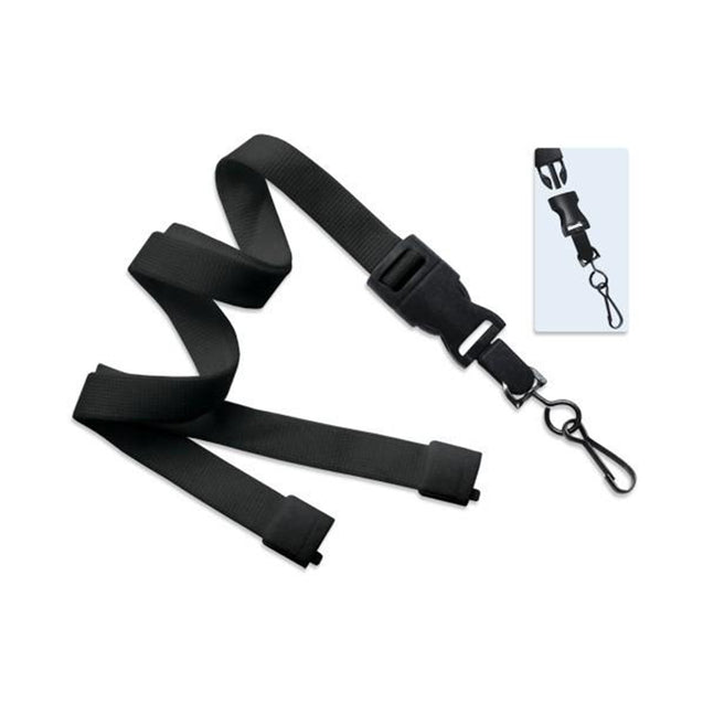 2135-4650 Standard Lanyard, Optiweave Dtach Lanyard 5/8" (16mm), Flat Tubular Polyester Lanyard, Breakaway, Dtach Swivel Hook, 5/8" (16mm) wide x 36" (900mm) long - 100/pack