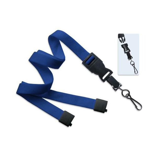 2135-4650 Standard Lanyard, Optiweave Dtach Lanyard 5/8" (16mm), Flat Tubular Polyester Lanyard, Breakaway, Dtach Swivel Hook, 5/8" (16mm) wide x 36" (900mm) long - 100/pack