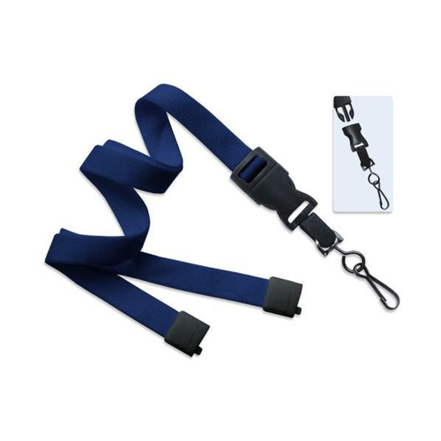 2135-4650 Standard Lanyard, Optiweave Dtach Lanyard 5/8" (16mm), Flat Tubular Polyester Lanyard, Breakaway, Dtach Swivel Hook, 5/8" (16mm) wide x 36" (900mm) long - 100/pack