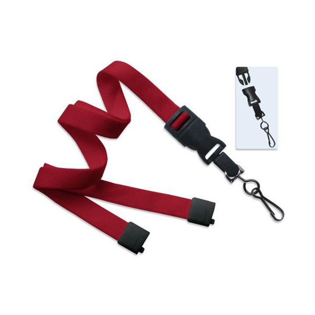 2135-4650 Standard Lanyard, Optiweave Dtach Lanyard 5/8" (16mm), Flat Tubular Polyester Lanyard, Breakaway, Dtach Swivel Hook, 5/8" (16mm) wide x 36" (900mm) long - 100/pack