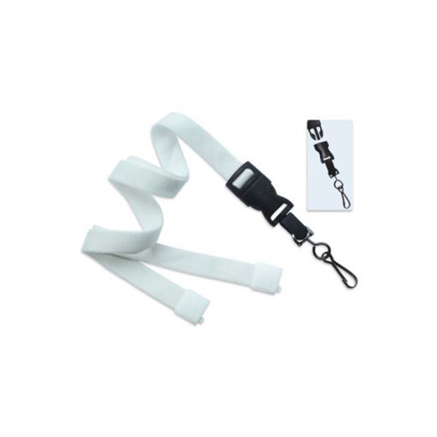 2135-4650 Standard Lanyard, Optiweave Dtach Lanyard 5/8" (16mm), Flat Tubular Polyester Lanyard, Breakaway, Dtach Swivel Hook, 5/8" (16mm) wide x 36" (900mm) long - 100/pack