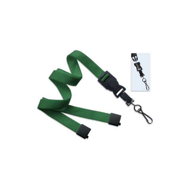 2135-4650 Standard Lanyard, Optiweave Dtach Lanyard 5/8" (16mm), Flat Tubular Polyester Lanyard, Breakaway, Dtach Swivel Hook, 5/8" (16mm) wide x 36" (900mm) long - 100/pack