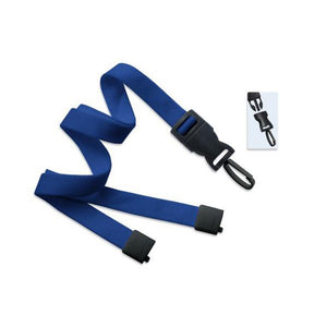 2135-4653 Standard Lanyard, Optiweave Dtach Lanyard 5/8" (16mm), Flat Tubular Polyester Lanyard, Breakaway, Dtach Plastic Swivel Snap Hook, 5/8" (16mm) wide x 36" (900mm) long - 100/pack