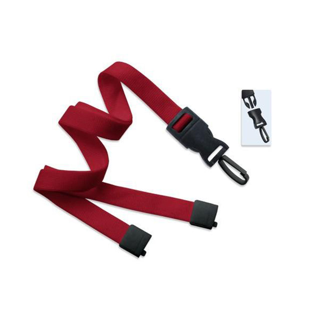 2135-4653 Standard Lanyard, Optiweave Dtach Lanyard 5/8" (16mm), Flat Tubular Polyester Lanyard, Breakaway, Dtach Plastic Swivel Snap Hook, 5/8" (16mm) wide x 36" (900mm) long - 100/pack