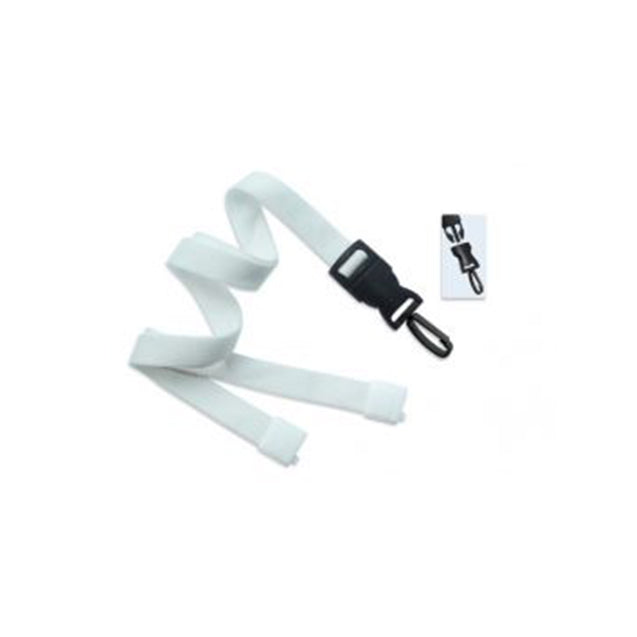 2135-4653 Standard Lanyard, Optiweave Dtach Lanyard 5/8" (16mm), Flat Tubular Polyester Lanyard, Breakaway, Dtach Plastic Swivel Snap Hook, 5/8" (16mm) wide x 36" (900mm) long - 100/pack