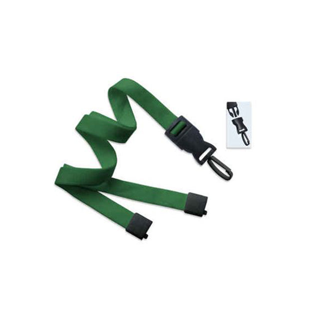 2135-4653 Standard Lanyard, Optiweave Dtach Lanyard 5/8" (16mm), Flat Tubular Polyester Lanyard, Breakaway, Dtach Plastic Swivel Snap Hook, 5/8" (16mm) wide x 36" (900mm) long - 100/pack