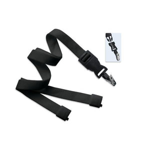 2135-4661 Standard Lanyard, Optiweave Dtach Lanyard 5/8" (16mm), Flat Tubular Polyester Lanyard, Breakaway, Dtach Bulldog Clip, 5/8" (16mm) wide x 36" (900mm) long - 100/pack