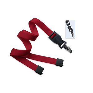 2135-4661 Standard Lanyard, Optiweave Dtach Lanyard 5/8" (16mm), Flat Tubular Polyester Lanyard, Breakaway, Dtach Bulldog Clip, 5/8" (16mm) wide x 36" (900mm) long - 100/pack