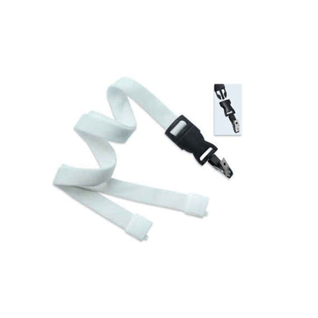 2135-4661 Standard Lanyard, Optiweave Dtach Lanyard 5/8" (16mm), Flat Tubular Polyester Lanyard, Breakaway, Dtach Bulldog Clip, 5/8" (16mm) wide x 36" (900mm) long - 100/pack