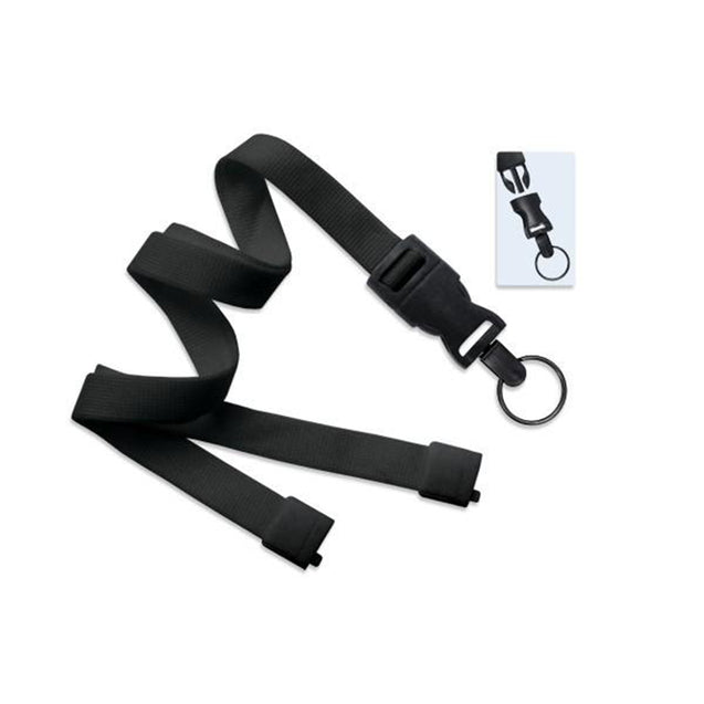 2135-4685 Standard Lanyard, Optiweave Dtach Lanyard 5/8" (16mm), Flat Tubular Polyester Lanyard, Breakaway, Dtach Split Ring, 5/8" (16mm) wide x 36" (900mm) long - 100/pack