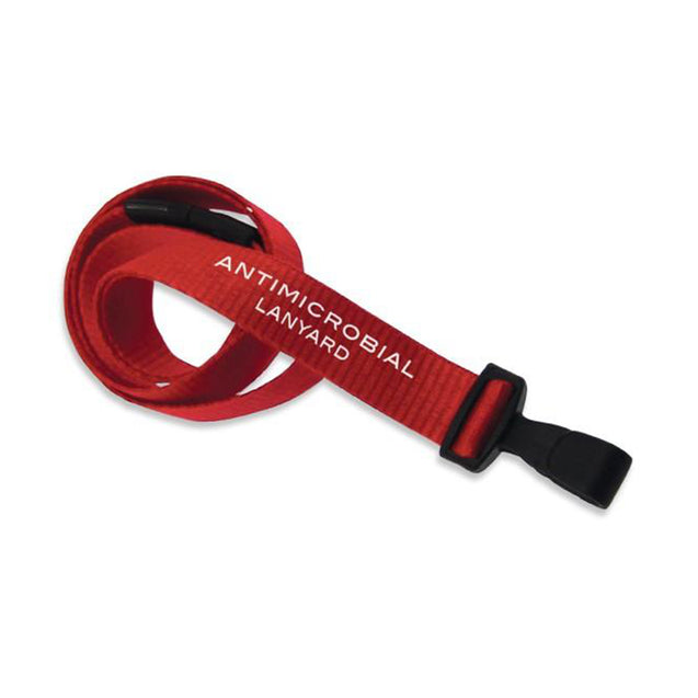 2136-3403 Standard Lanyard, Anti-Microbial Lanyard 5/8" (16mm), Breakaway, Wide Plastic No-Twist Hook, 5/8" (16mm) wide x 36" (900mm) long - 100/pack