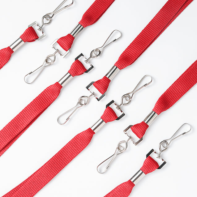 2135-3501 Standard Lanyard, Flat Braid Lanyard 3/8" (10mm), Flat Tubular Polyproylene Lanyard, Non-Breakaway, NPS Swivel Hook, Universal Slide Adapter - 100/pack