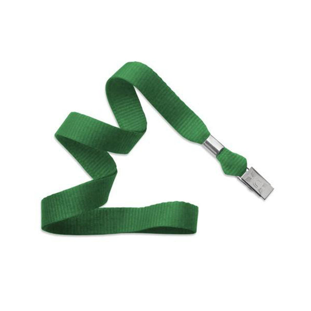 2136-3551 Standard Lanyard, Flat Ribbed Lanyard 5/8" (16mm), Flat Ribbed Polyester Lanyard, Non-Breakaway, NPS Bulldog Clip, Universal Slide Adapter - 100/pack