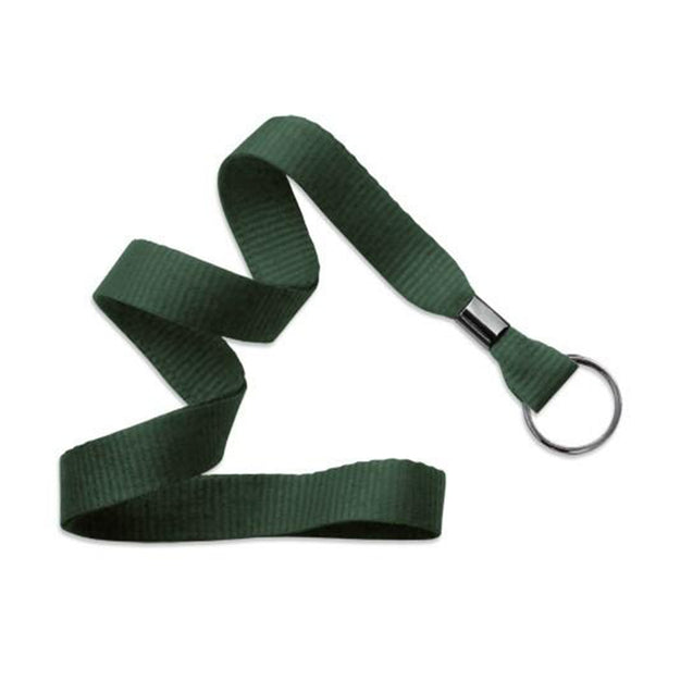 2136-3672 Standard Lanyard, Flat Polyester Lanyard 5/8" (16mm), Flat Ribbed Polyester Lanyard, Non-Breakaway, Black-Oxide Split Ring, 5/8" (16mm) wide x 36" (900mm) long, Crimp Finishing - 100/pack