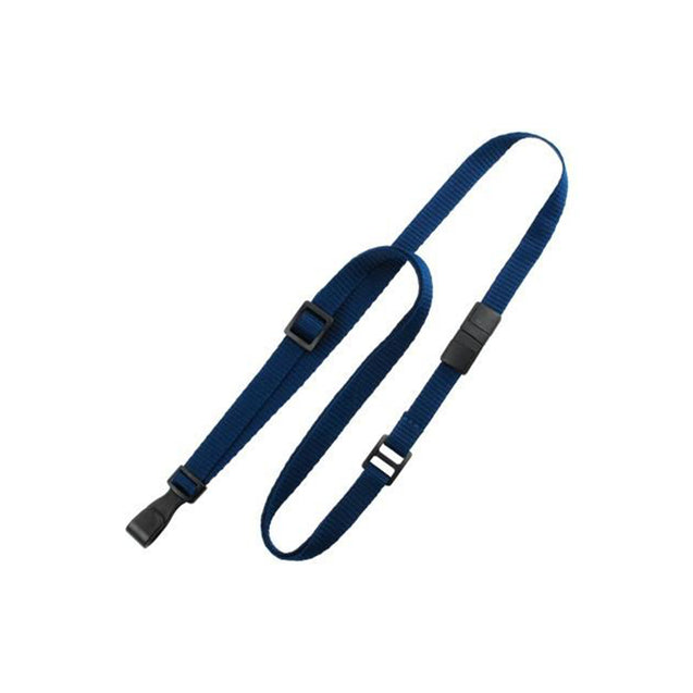 2137-2033 Standard Lanyard, Adjustable Breakaway Lanyard 3/8" (10mm), Flat Ribbed Polyester Lanyard, Breakaway, Slide Adjuster, Wide "no-twist" plastic hook, 3/8" wide x 24-44" long (adjustable) - 100/pack