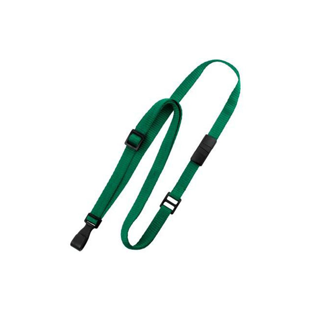 2137-2033 Standard Lanyard, Adjustable Breakaway Lanyard 3/8" (10mm), Flat Ribbed Polyester Lanyard, Breakaway, Slide Adjuster, Wide "no-twist" plastic hook, 3/8" wide x 24-44" long (adjustable) - 100/pack