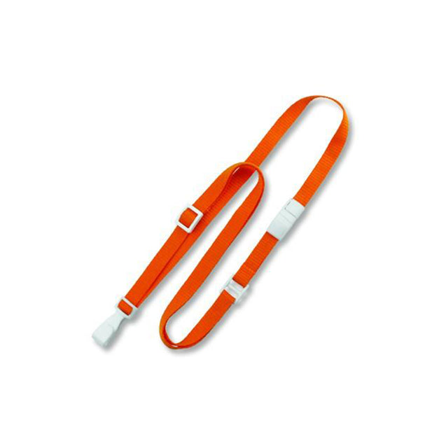 2137-2033 Standard Lanyard, Adjustable Breakaway Lanyard 3/8" (10mm), Flat Ribbed Polyester Lanyard, Breakaway, Slide Adjuster, Wide "no-twist" plastic hook, 3/8" wide x 24-44" long (adjustable) - 100/pack