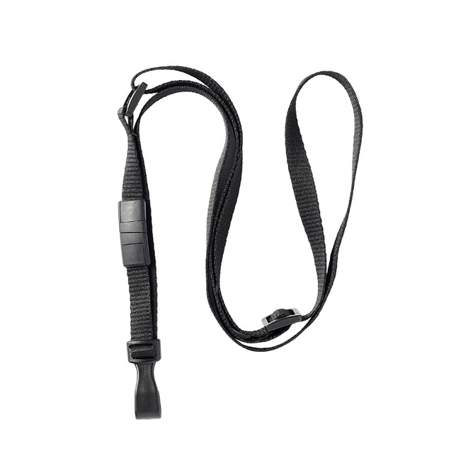 2137-2033 Standard Lanyard, Adjustable Breakaway Lanyard 3/8" (10mm), Flat Ribbed Polyester Lanyard, Breakaway, Slide Adjuster, Wide "no-twist" plastic hook, 3/8" wide x 24-44" long (adjustable) - 100/pack