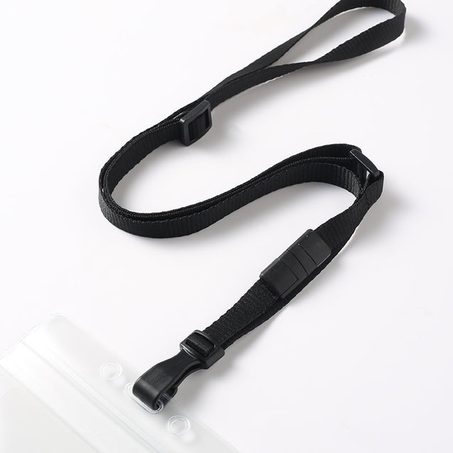 2137-2033 Standard Lanyard, Adjustable Breakaway Lanyard 3/8" (10mm), Flat Ribbed Polyester Lanyard, Breakaway, Slide Adjuster, Wide "no-twist" plastic hook, 3/8" wide x 24-44" long (adjustable) - 100/pack