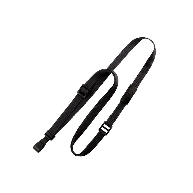 2137-2033 Standard Lanyard, Adjustable Breakaway Lanyard 3/8" (10mm), Flat Ribbed Polyester Lanyard, Breakaway, Slide Adjuster, Wide "no-twist" plastic hook, 3/8" wide x 24-44" long (adjustable) - 100/pack