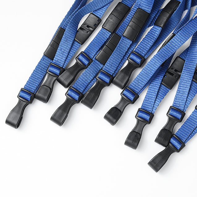 2137-2033 Standard Lanyard, Adjustable Breakaway Lanyard 3/8" (10mm), Flat Ribbed Polyester Lanyard, Breakaway, Slide Adjuster, Wide "no-twist" plastic hook, 3/8" wide x 24-44" long (adjustable) - 100/pack