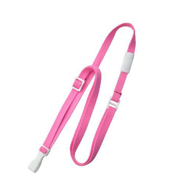 2137-2033 Standard Lanyard, Adjustable Breakaway Lanyard 3/8" (10mm), Flat Ribbed Polyester Lanyard, Breakaway, Slide Adjuster, Wide "no-twist" plastic hook, 3/8" wide x 24-44" long (adjustable) - 100/pack
