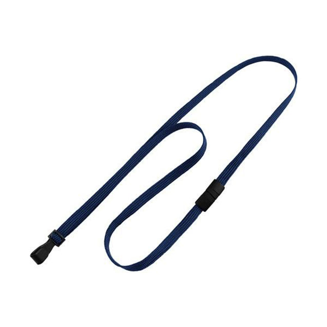 Standard Lanyard, Flat Braid Lanyard 3/8" (10mm), Flat Tubular Polyproylene Lanyard, Breakaway, Wide Plastic No-Twist Hook - 1000/pack