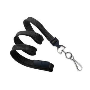 2137-5001 Standard Lanyard, Flat Braid Lanyard 3/8" (10mm), Flat Tubular Polyproylene Lanyard, Breakaway, NPS Swivel Hook, Universal Slide Adapter - 100/pack