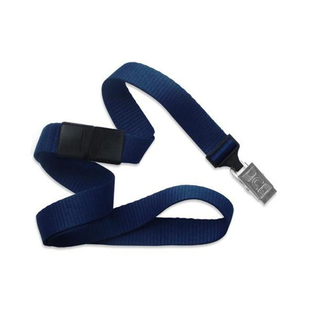 2138-6001 Standard Lanyard, Flat Ribbed Lanyard 5/8" (16mm), Flat Ribbed Polyester Lanyard, Breakaway, NPS Bulldog Clip, Universal Slide Adapter - 100/pack