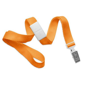 2138-6001 Standard Lanyard, Flat Ribbed Lanyard 5/8" (16mm), Flat Ribbed Polyester Lanyard, Breakaway, NPS Bulldog Clip, Universal Slide Adapter - 100/pack